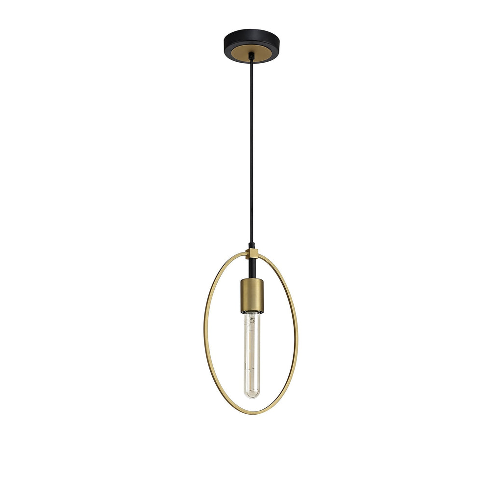 NL74109 Hava Single Small Circle Pendant Sand Gold/Matt Black