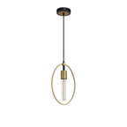 NL74109 Hava Single Small Circle Pendant Sand Gold/Matt Black