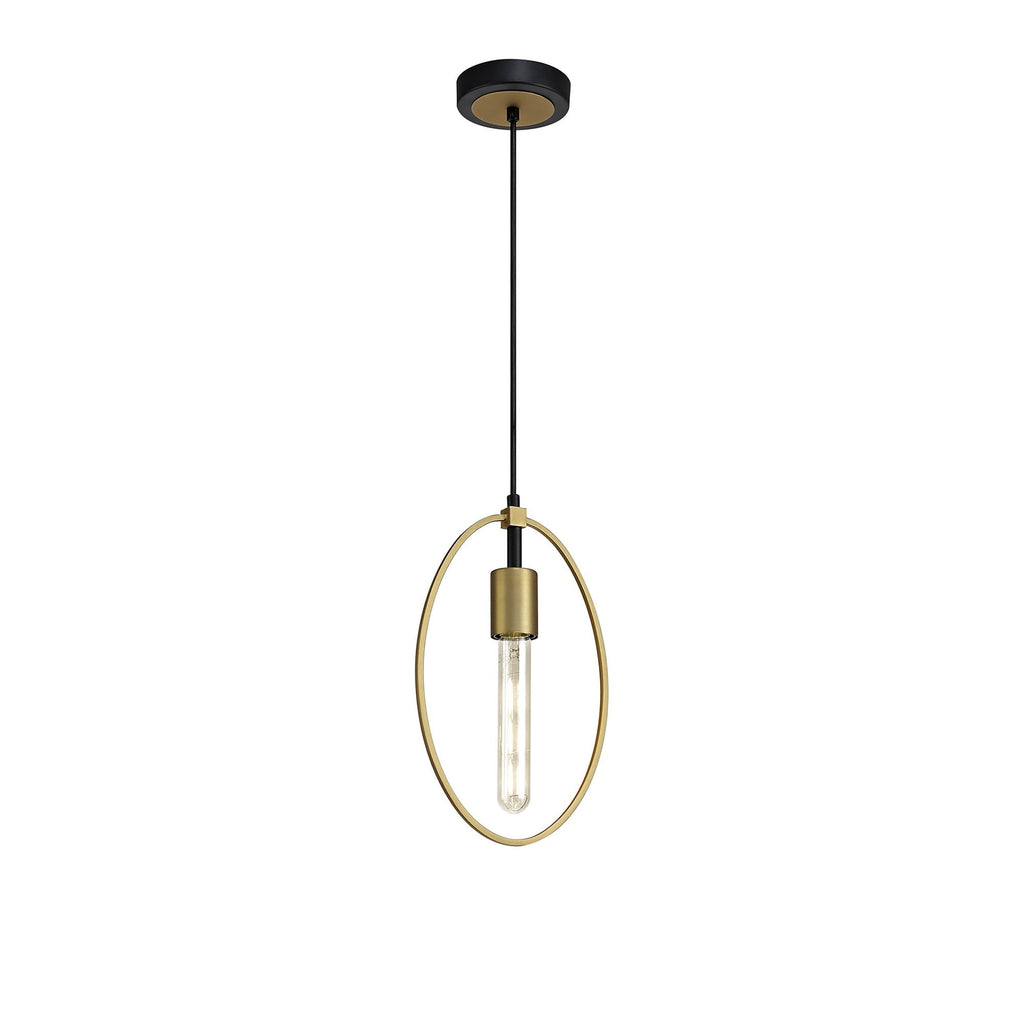 NL74109 Hava Single Small Circle Pendant Sand Gold/Matt Black