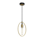 NL74109 Hava Single Small Circle Pendant Sand Gold/Matt Black