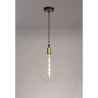 NL74119 Hava Single Large Circle Pendant Sand Gold/Matt Black