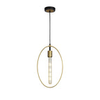 NL74119 Hava Single Large Circle Pendant Sand Gold/Matt Black