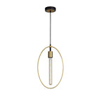 NL74119 Hava Single Large Circle Pendant Sand Gold/Matt Black