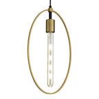 NL74119 Hava Single Large Circle Pendant Sand Gold/Matt Black
