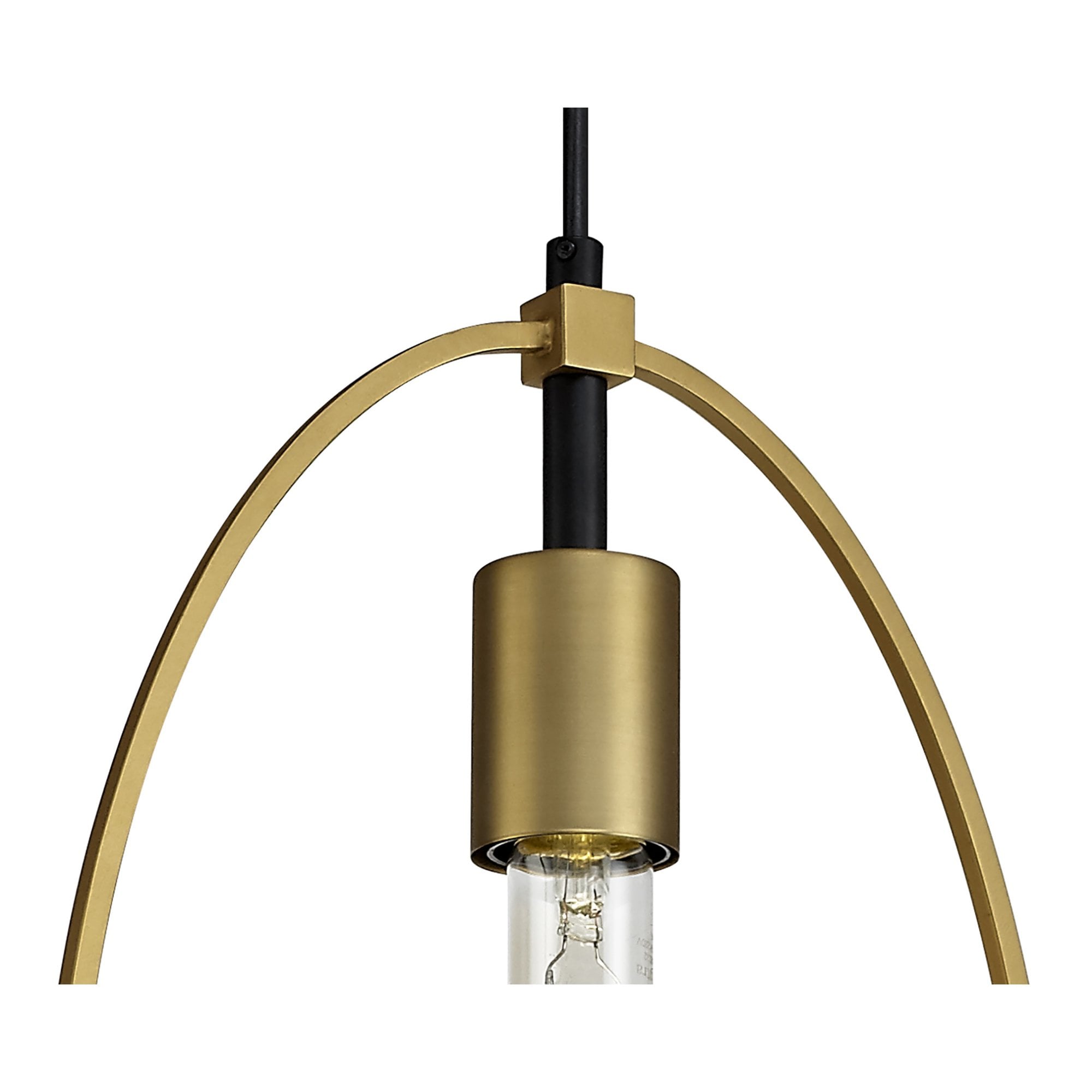 NL74119 Hava Single Large Circle Pendant Sand Gold/Matt Black