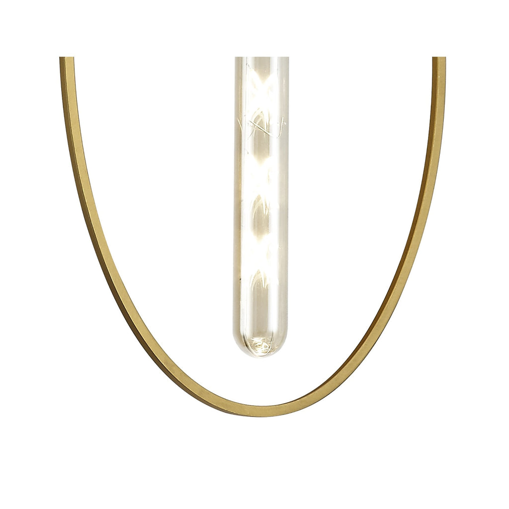 NL74119 Hava Single Large Circle Pendant Sand Gold/Matt Black