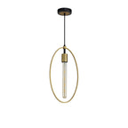 NL74119 Hava Single Large Circle Pendant Sand Gold/Matt Black