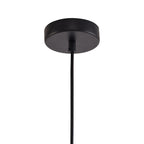 NL74049 Hedro Single Tube Pendant 1 Light Black/Amber Glass