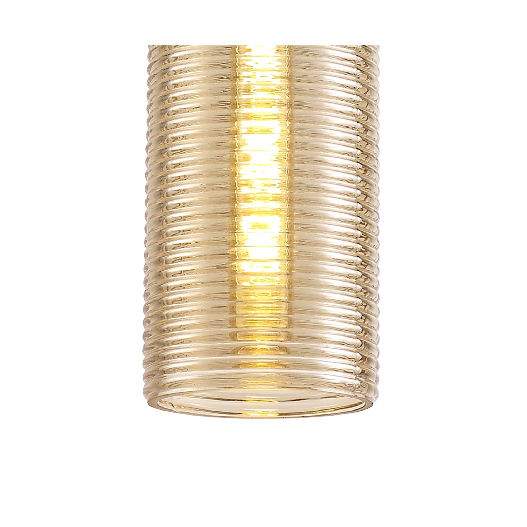 NL74049 Hedro Single Tube Pendant 1 Light Black/Amber Glass
