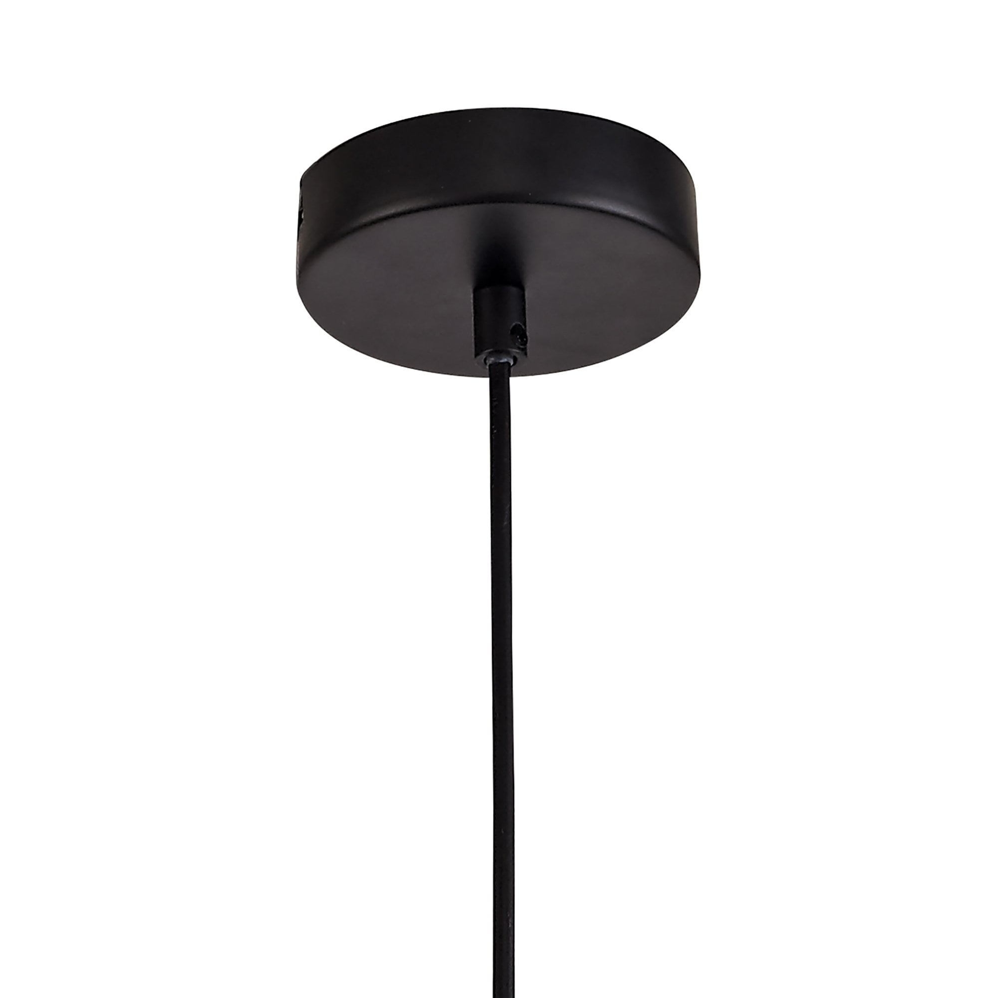 NL74059 Hedro Single Vase Pendant 1 Light Black/Amber Glass