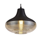 NL74059 Hedro Single Vase Pendant 1 Light Black/Amber Glass