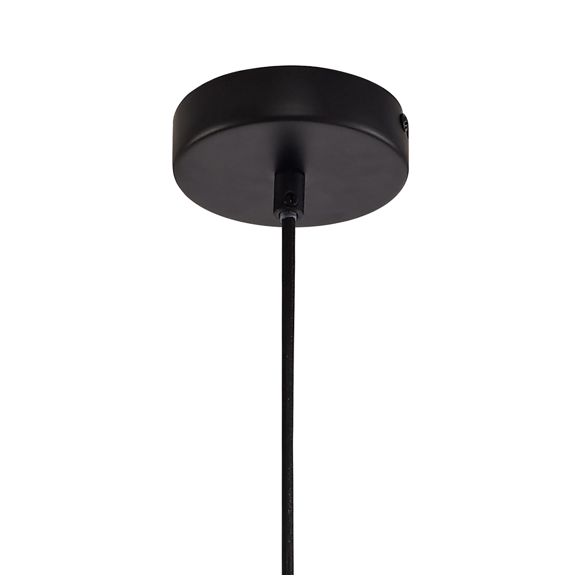 NL74069 Hedro Single Cone Pendant 1 Light Black/Amber Glass