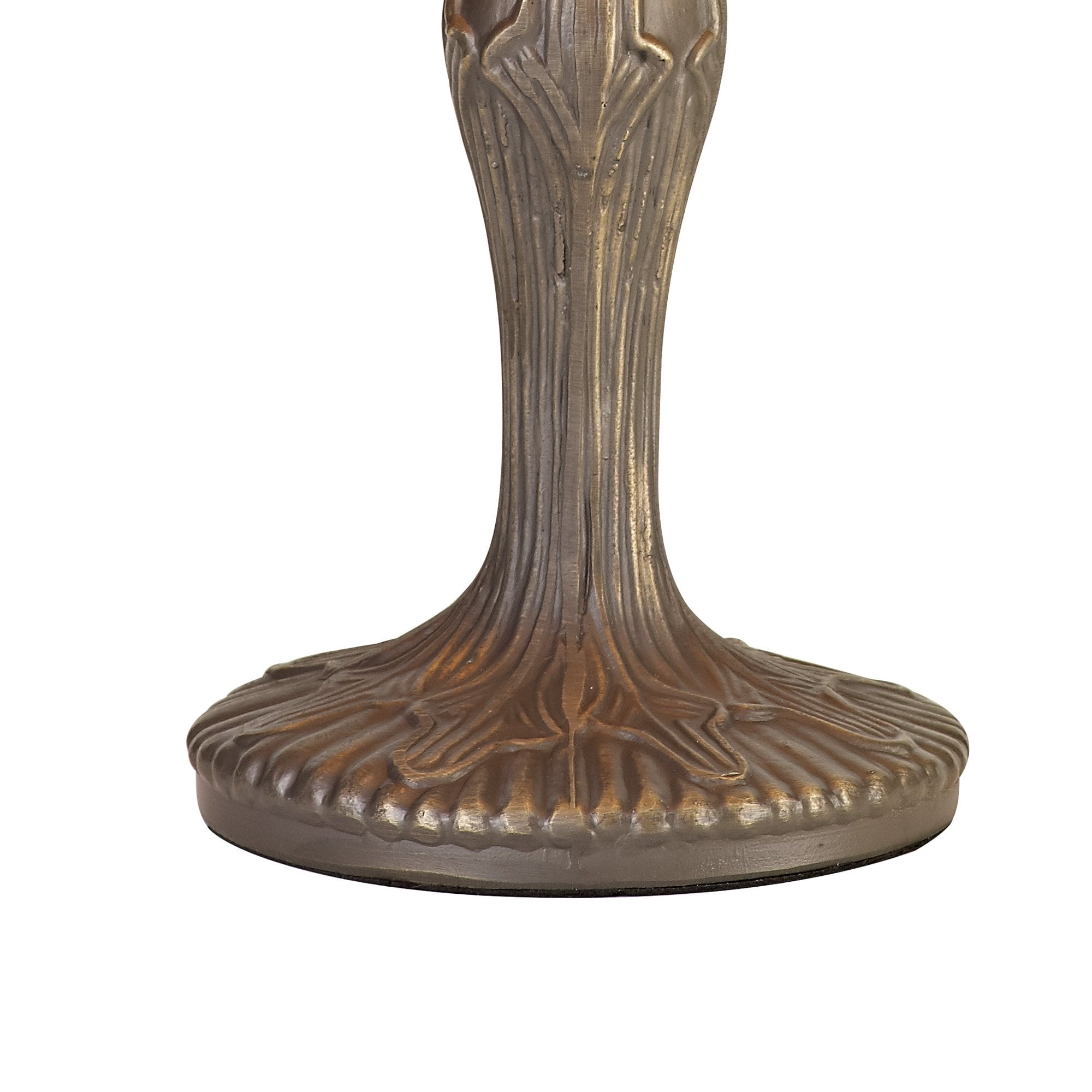 NLK00659 Heidi 1 Light Curved Table Lamp With 30cm Tiffany Shade Blue/Orange/Crystal/Aged Antique Brass