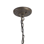 NLK00699 Heidi 3 Light Down Lighter Pendant With 30cm Tiffany Shade Blue/Orange/Crystal/Aged Antique Brass