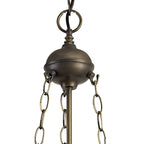 NLK00739 Heidi 3 Light Up Lighter Pendant With 30cm Tiffany Shade Blue/Orange/Crystal/Aged Antique Brass