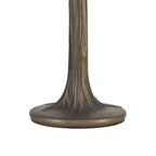 NLK00749 Heidi 2 Light Tree Like Table Lamp With 40cm Tiffany Shade Blue/Orange/Crystal/Aged Antique Brass