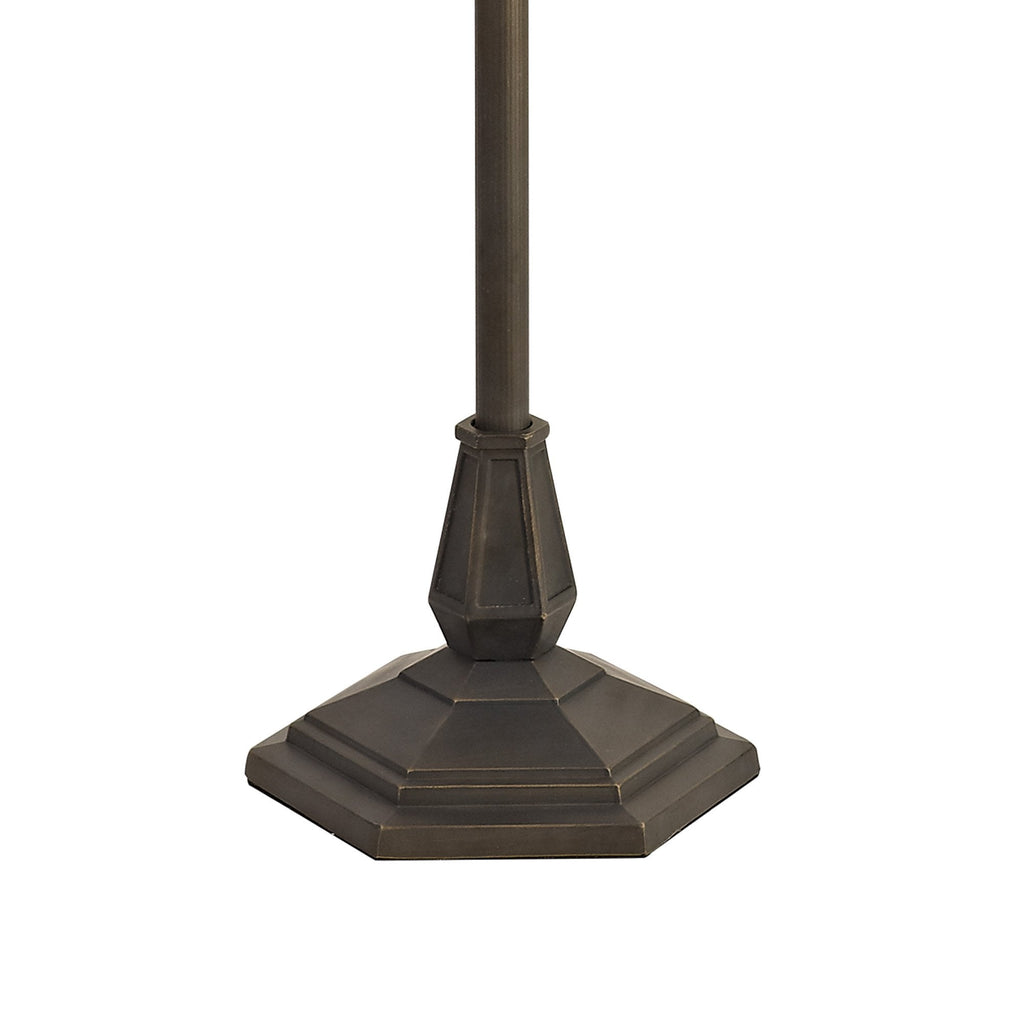 NLK00819 Heidi 2 Light Octagonal Floor Lamp With 40cm Tiffany Shade Blue/Orange/Crystal/Aged Antique Brass