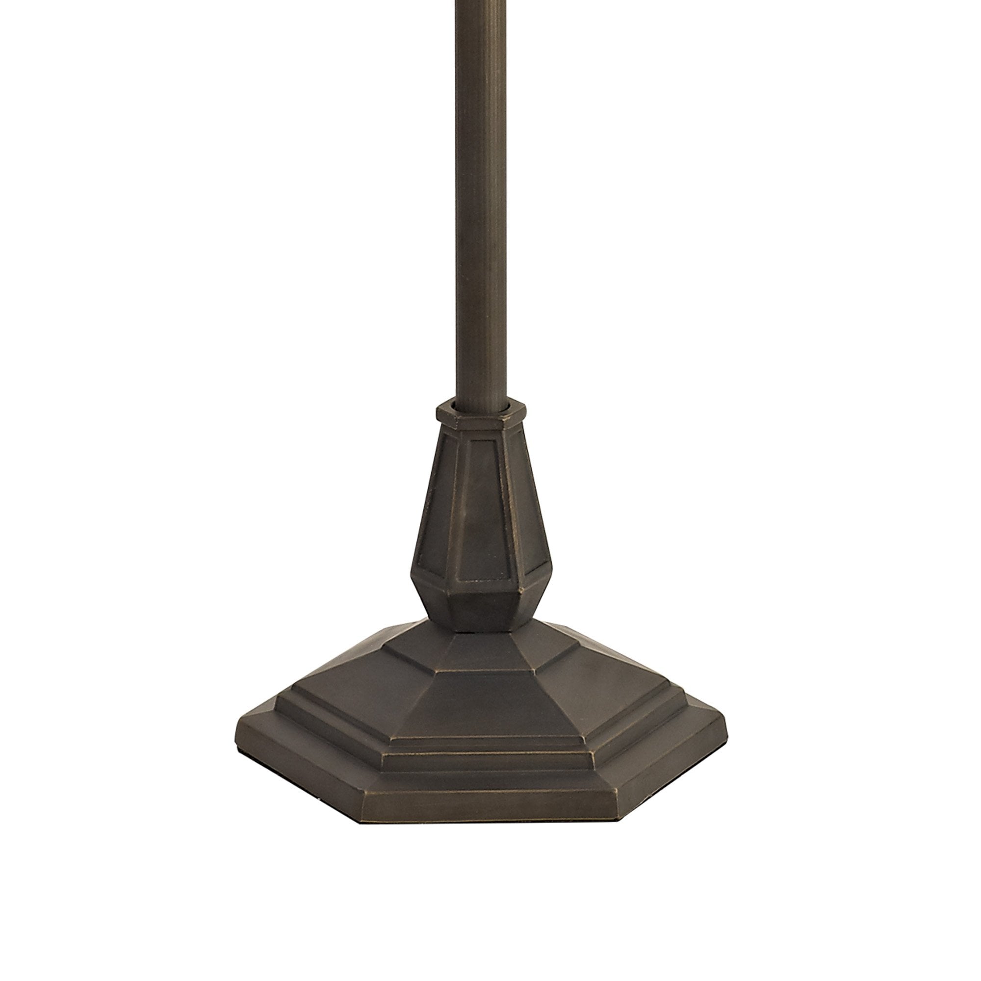 NLK00819 Heidi 2 Light Octagonal Floor Lamp With 40cm Tiffany Shade Blue/Orange/Crystal/Aged Antique Brass