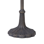 NLK00829 Heidi 2 Light Leaf Design Floor Lamp With 40cm Tiffany Shade Blue/Orange/Crystal/Aged Antique Brass