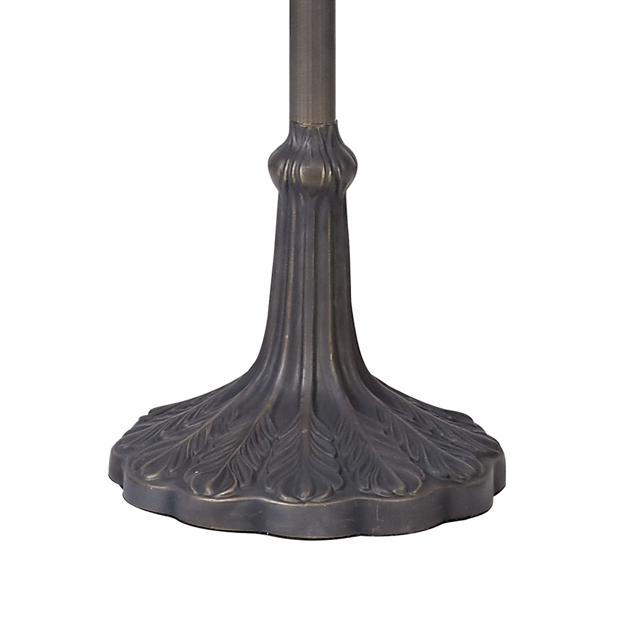 NLK00829 Heidi 2 Light Leaf Design Floor Lamp With 40cm Tiffany Shade Blue/Orange/Crystal/Aged Antique Brass