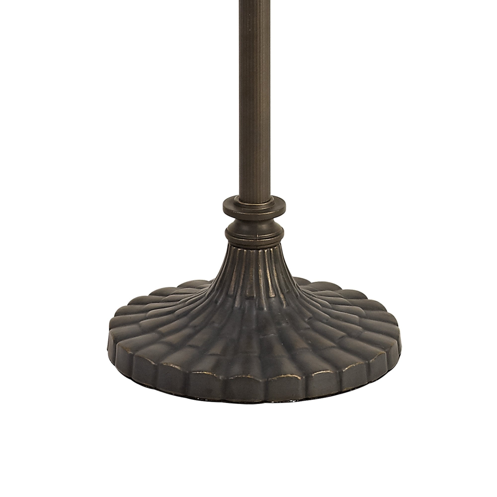 NLK00839 Heidi 2 Light Stepped Design Floor Lamp With 40cm Tiffany Shade Blue/Orange/Crystal/Aged Antique Brass