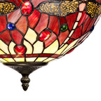 NLK00859 Heidi 1 Light Up Lighter Pendant With 30cm Tiffany Shade Purple/Pink/Crystal/Black