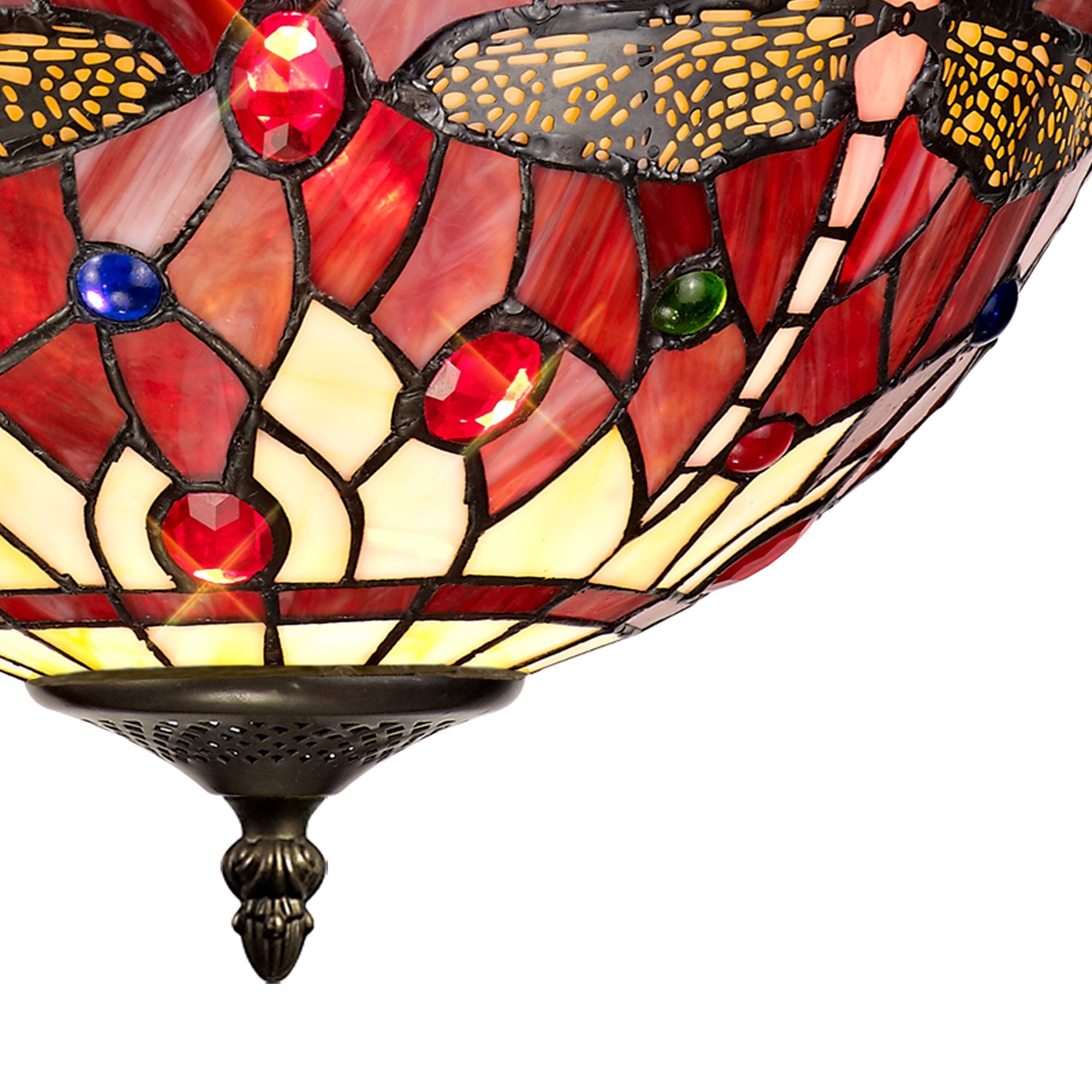 NLK00859 Heidi 1 Light Up Lighter Pendant With 30cm Tiffany Shade Purple/Pink/Crystal/Black