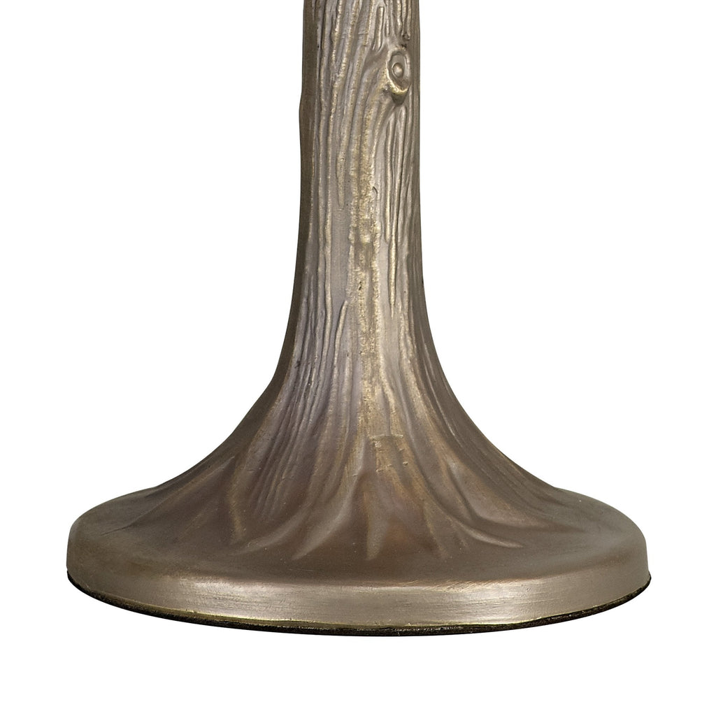 NLK00869 Heidi 1 Light Tree Like Table Lamp With 30cm Tiffany Shade Purple/Pink/Crystal/Aged Antique Brass