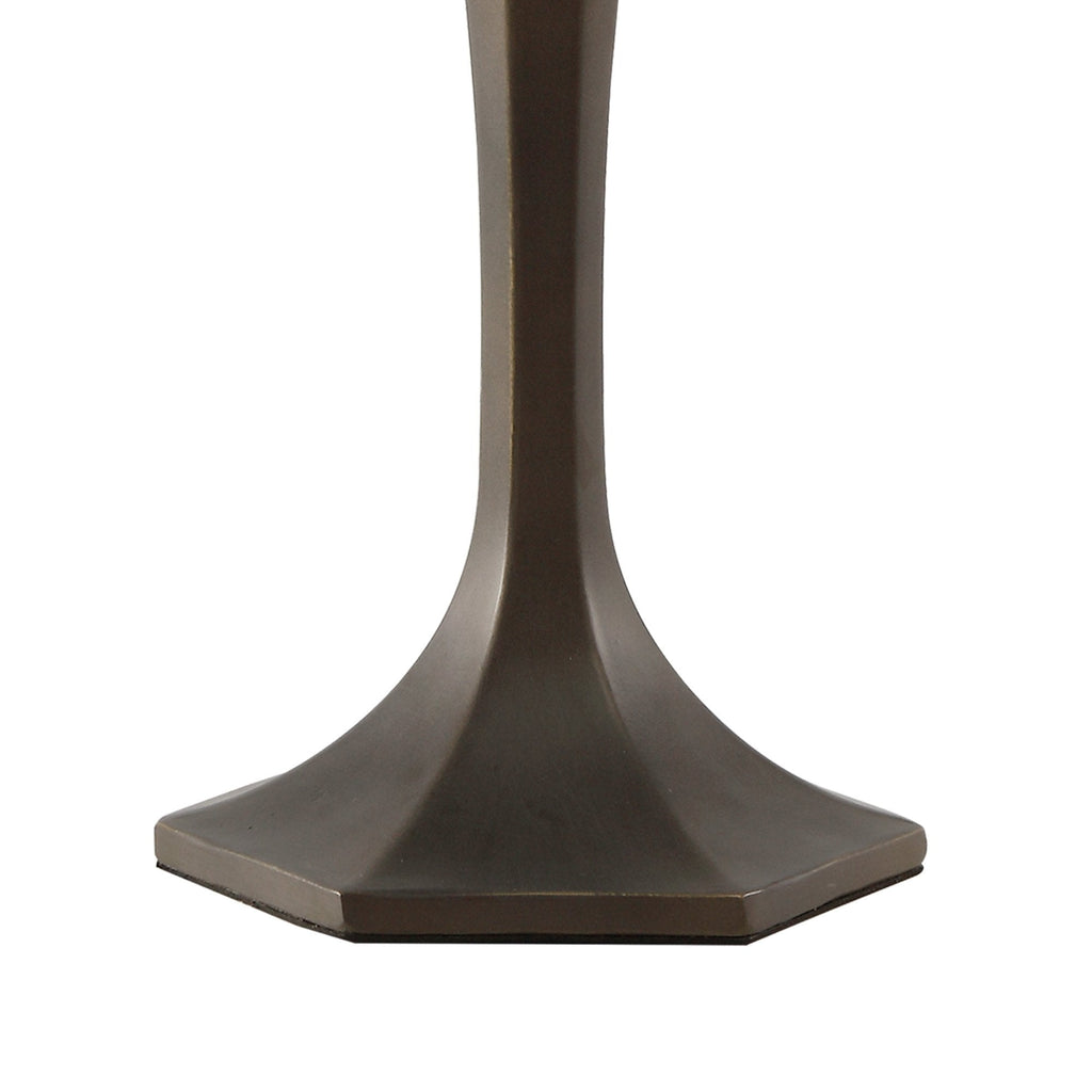 NLK00889 Heidi 1 Light Octagonal Table Lamp With 30cm Tiffany Shade Purple/Pink/Crystal/Aged Antique Brass