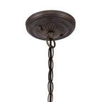 NLK00899 Heidi 1 Light Down Lighter Pendant With 30cm Tiffany Shade Purple/Pink/Crystal/Aged Antique Brass