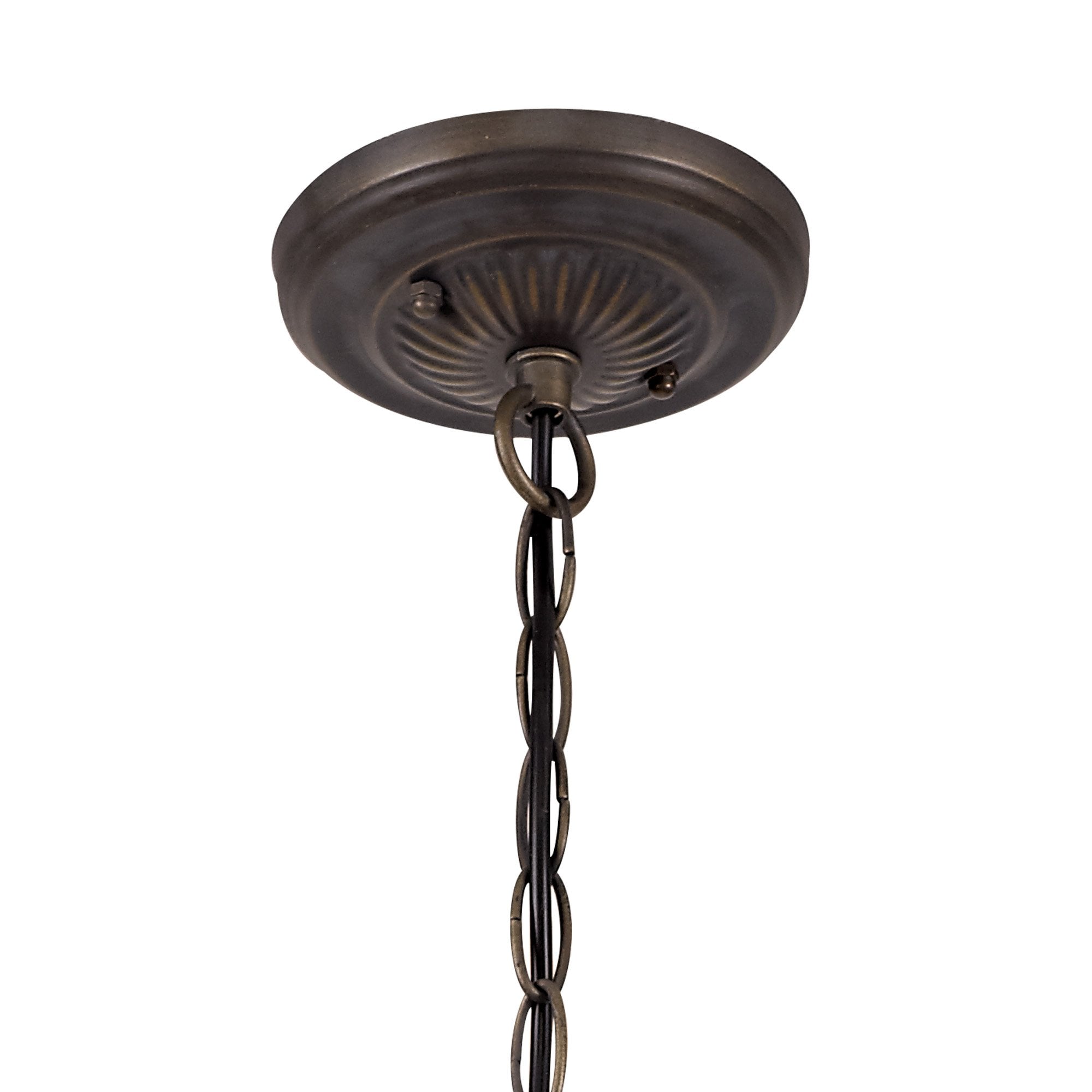 NLK00899 Heidi 1 Light Down Lighter Pendant With 30cm Tiffany Shade Purple/Pink/Crystal/Aged Antique Brass