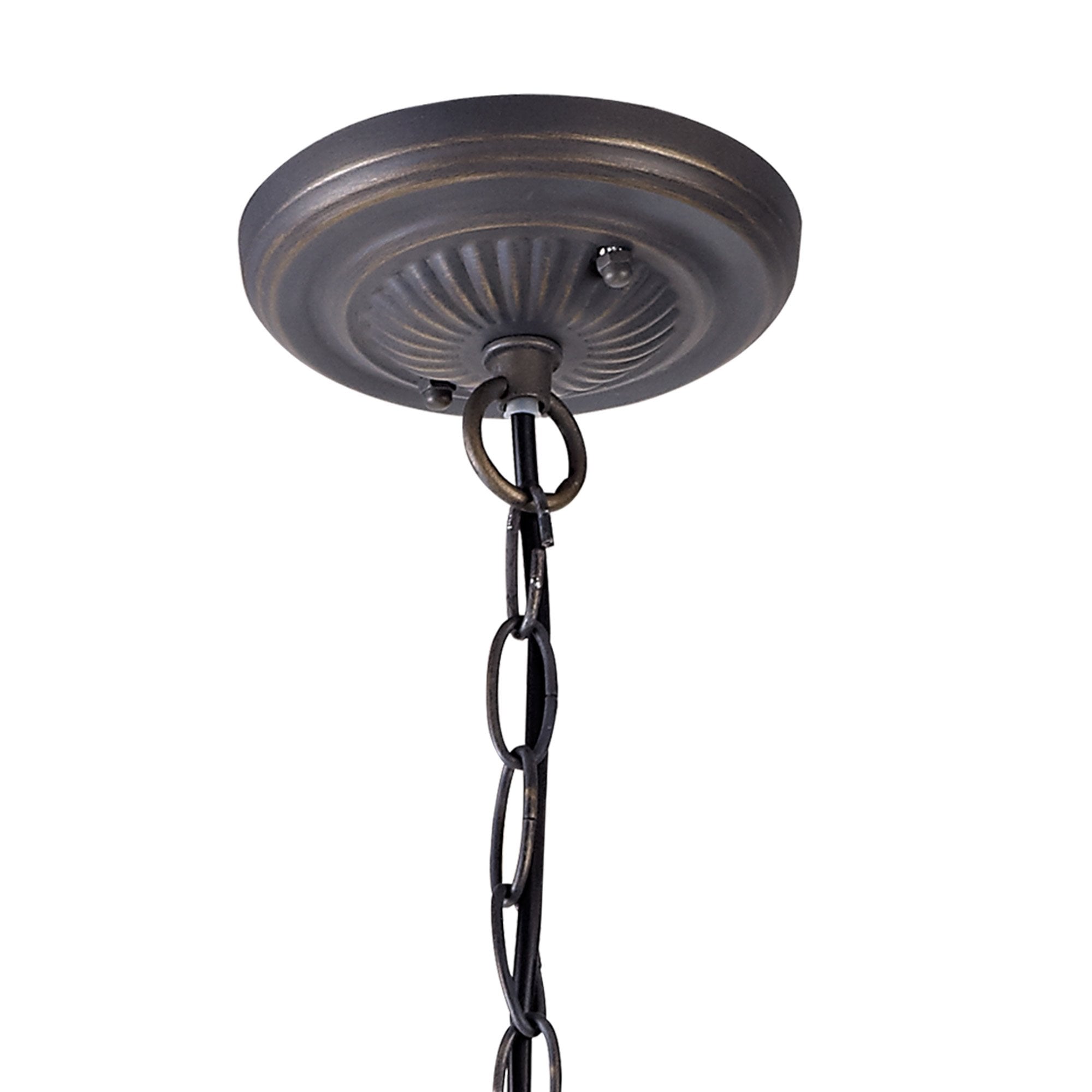 NLK00909 Heidi 2 Light Down Lighter Pendant With 30cm Tiffany Shade Purple/Pink/Crystal/Aged Antique Brass