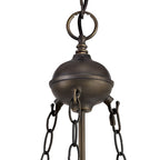 NLK00949 Heidi 2 Light Up Lighter Pendant With 30cm Tiffany Shade Purple/Pink/Crystal/Aged Antique Brass