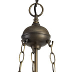 NLK00959 Heidi 3 Light Up Lighter Pendant With 30cm Tiffany Shade Purple/Pink/Crystal/Aged Antique Brass