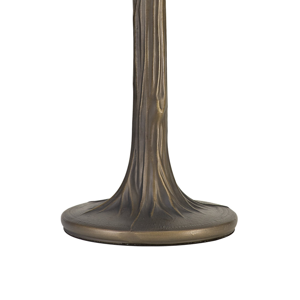 NLK00969 Heidi 2 Light Tree Like Table Lamp With 40cm Tiffany Shade Purple/Pink/Crystal/Aged Antique Brass
