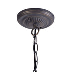 NLK00999 Heidi 1 Light Down Lighter Pendant With 40cm Tiffany Shade Purple/Pink/Crystal/Aged Antique Brass