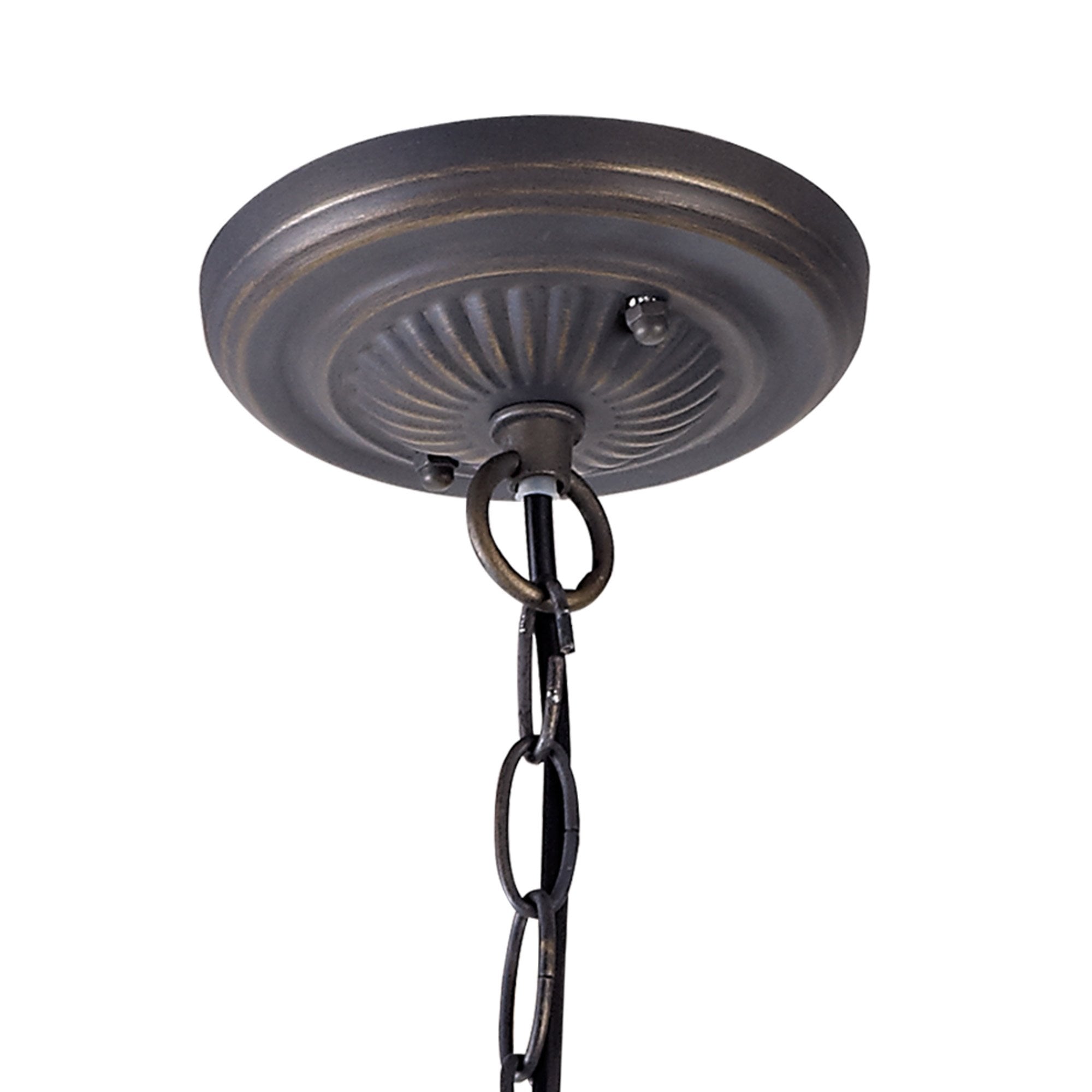 NLK01009 Heidi 2 Light Down Lighter Pendant With 40cm Tiffany Shade Purple/Pink/Crystal/Aged Antique Brass