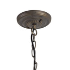 NLK01019 Heidi 3 Light Down Lighter Pendant With 40cm Tiffany Shade Purple/Pink/Crystal/Aged Antique Brass