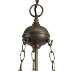NLK01039 Heidi 3 Light Up Lighter Pendant With 40cm Tiffany Shade Purple/Pink/Crystal/Aged Antique Brass