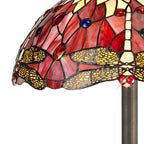 NLK01049 Heidi 2 Light Octagonal Floor Lamp With 40cm Tiffany Shade Purple/Pink/Crystal/Aged Antique Brass