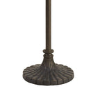 NLK01059 Heidi 2 Light Stepped Design Floor Lamp With 40cm Tiffany Shade Purple/Pink/Crystal/Aged Antique Brass