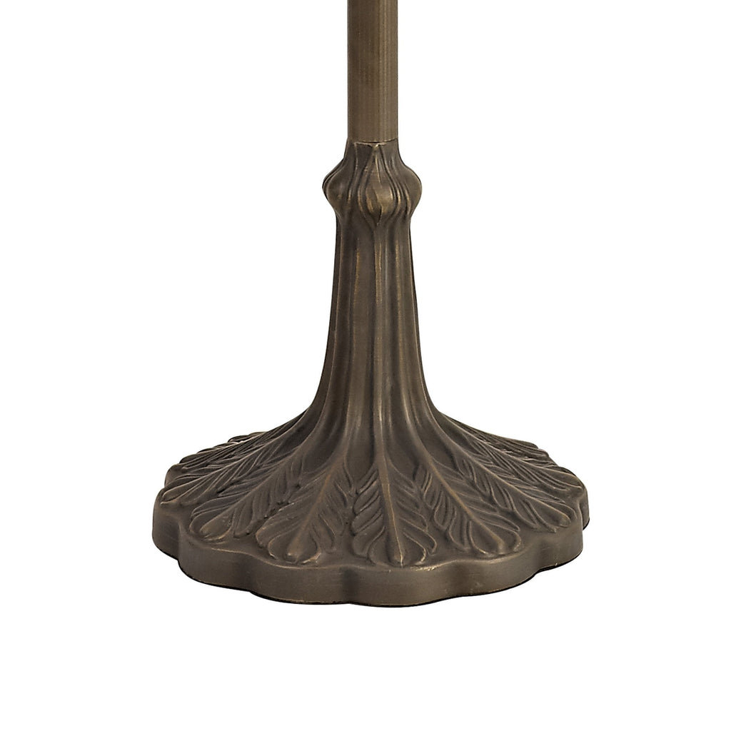 NLK01079 Heidi 2 Light Leaf Design Floor Lamp With 40cm Tiffany Shade Purple/Pink/Crystal/Aged Antique Brass