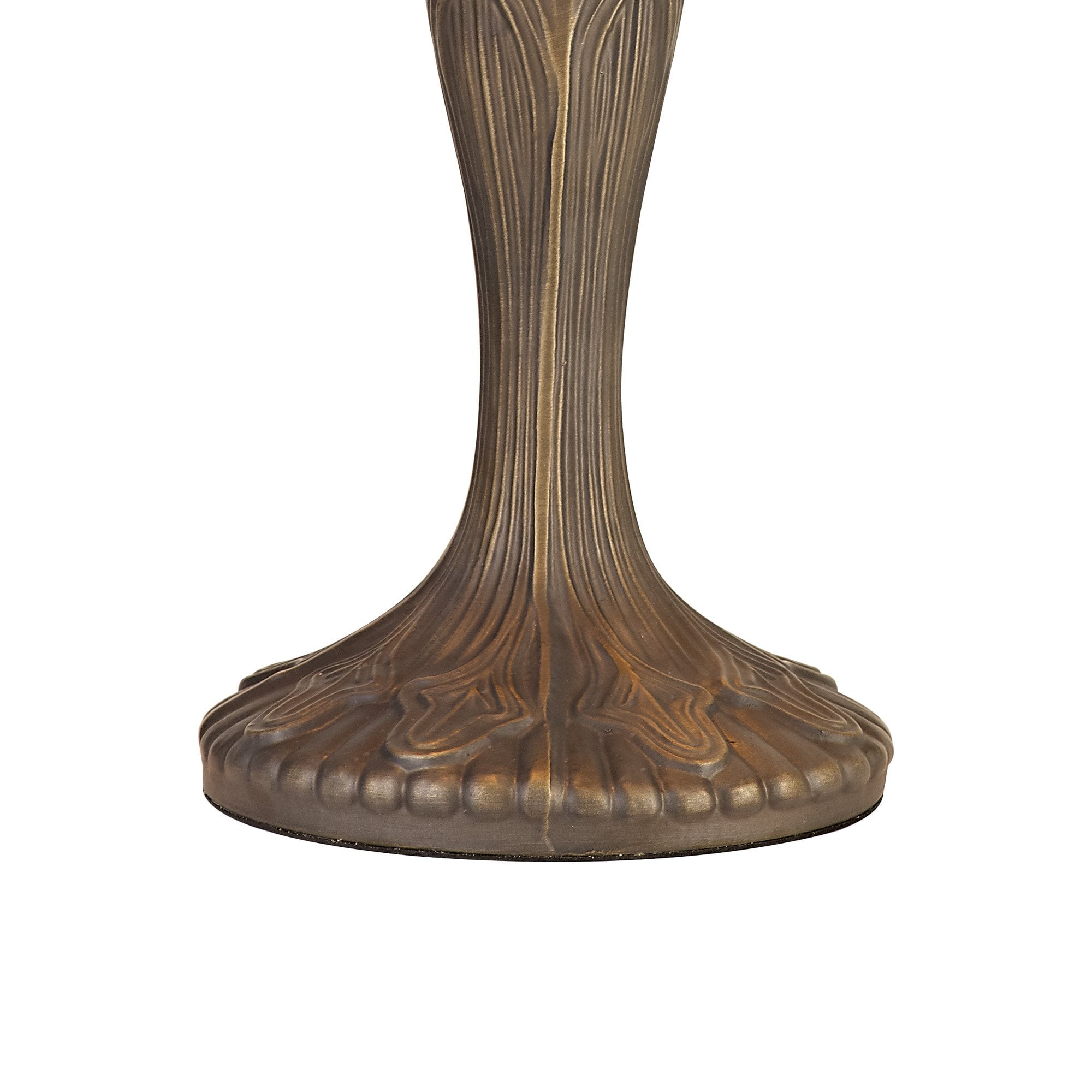 NLK04859 Heidi 2 Light Curved Table Lamp With 40cm Tiffany Shade Blue/Orange/Crystal/Aged Antique Brass