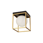 NL75639 Helma Square Ceiling Flush 1 Light Matt Black/Painted Gold