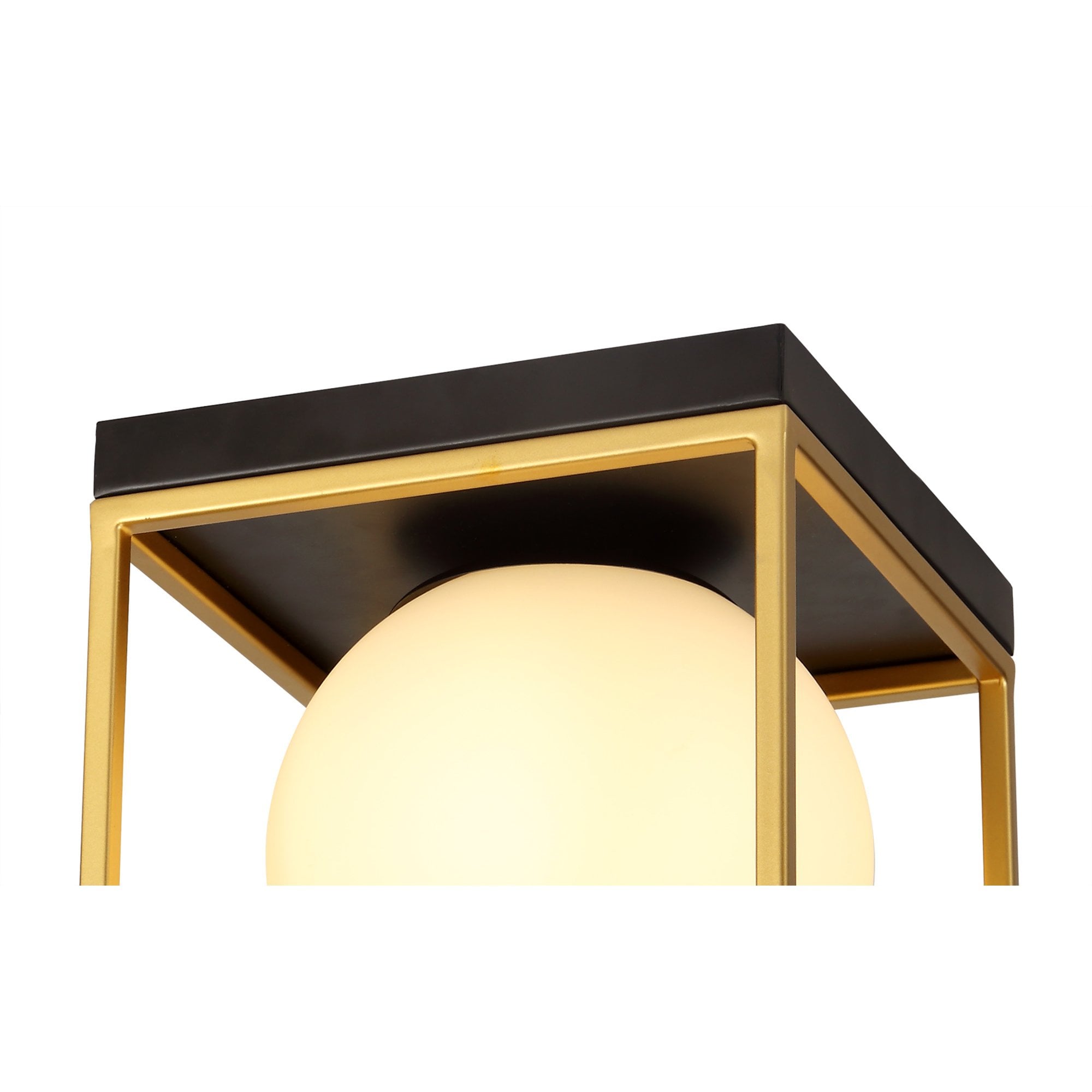 NL75639 Helma Square Ceiling Flush 1 Light Matt Black/Painted Gold