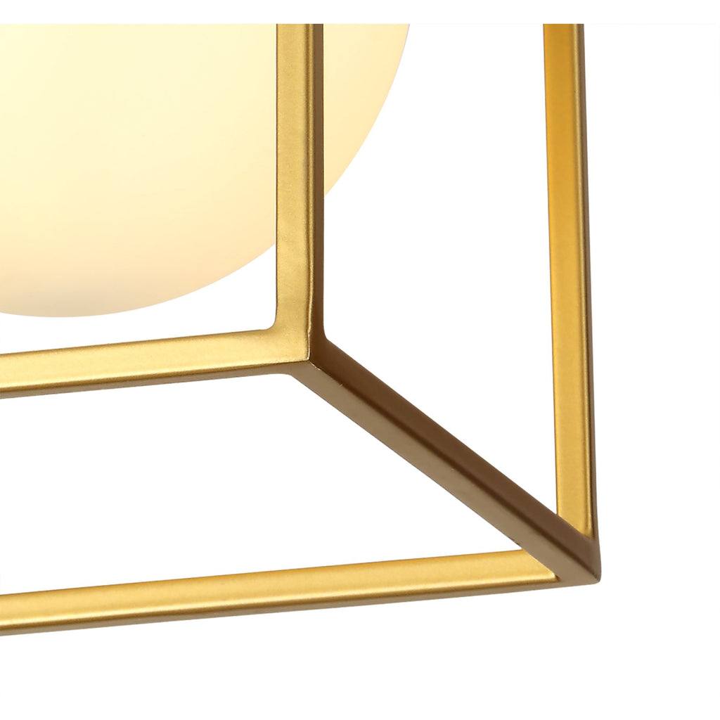 NL75639 Helma Square Ceiling Flush 1 Light Matt Black/Painted Gold