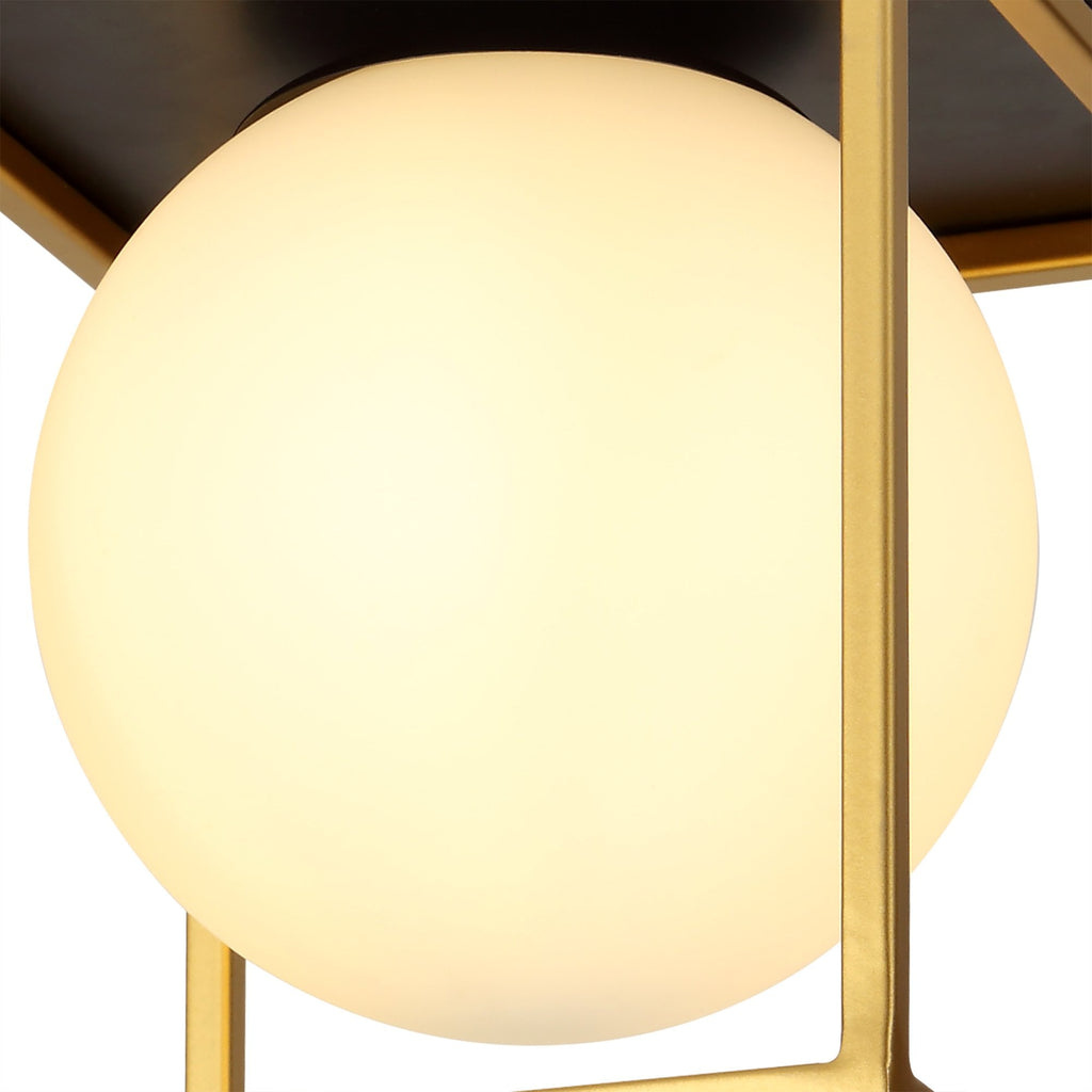 NL75639 Helma Square Ceiling Flush 1 Light Matt Black/Painted Gold
