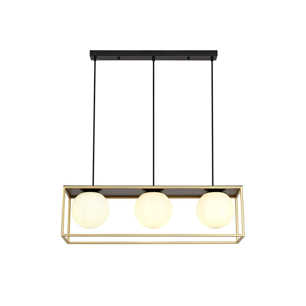 NL75649 Helma Linear Pendant 3 Light Adjustable Matt Black/Painted Gold
