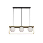 NL75649 Helma Linear Pendant 3 Light Adjustable Matt Black/Painted Gold
