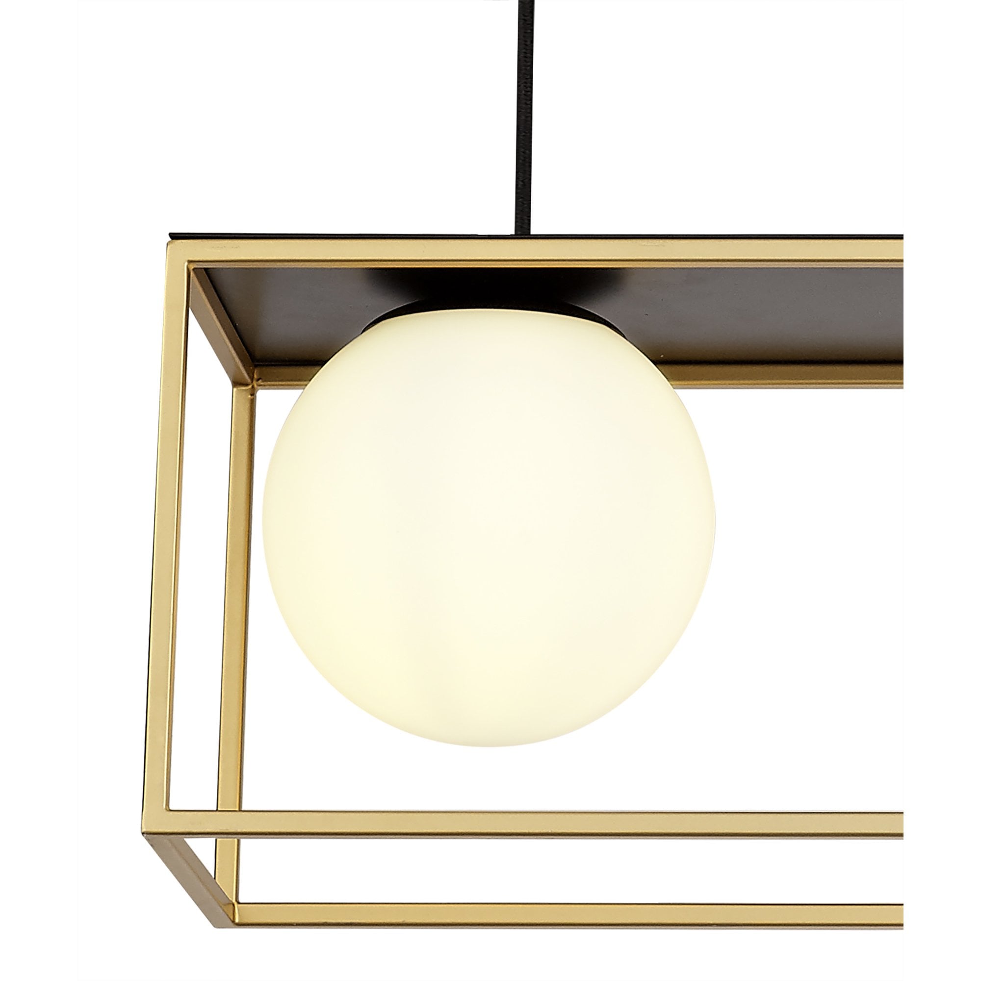 NL75649 Helma Linear Pendant 3 Light Adjustable Matt Black/Painted Gold